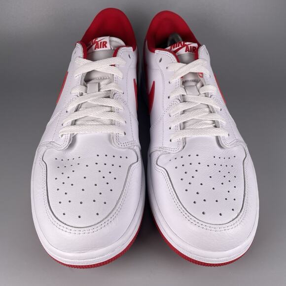 Nike Air Jordan 1 Low Retro OG Men 13 White University Red Basketball CZ0790-161 - Picture 2 of 9